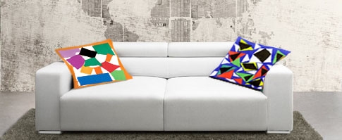 2 matisse cushions on sofa