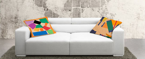 matisse cushions on sofa